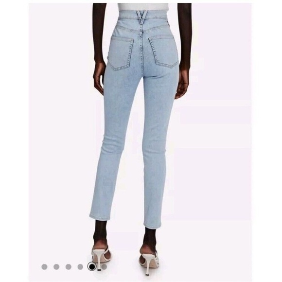 Veronica Beard Maera High Rise Skinny Jeans Size 24 Exposed Button Fly Sky Wash - Picture 2 of 15